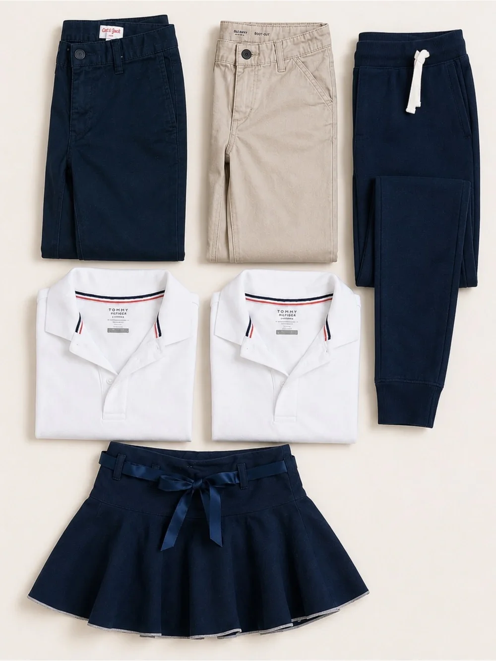 French Toast Girls Clothing Bundle Size 10/12 Navy Khaki 6 Piece
